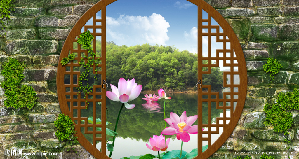 3d山水壁画