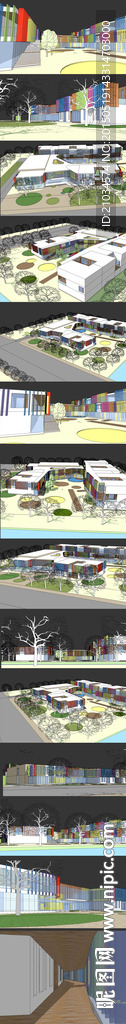 幼儿园建筑设计SU模型