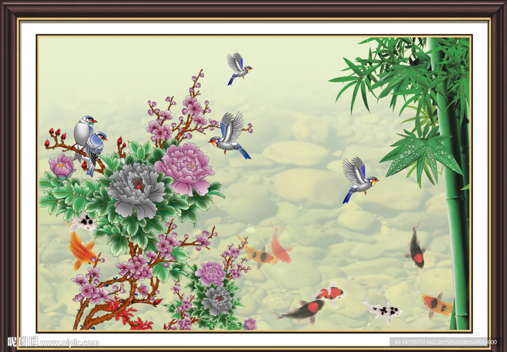 花开富贵 竹子图