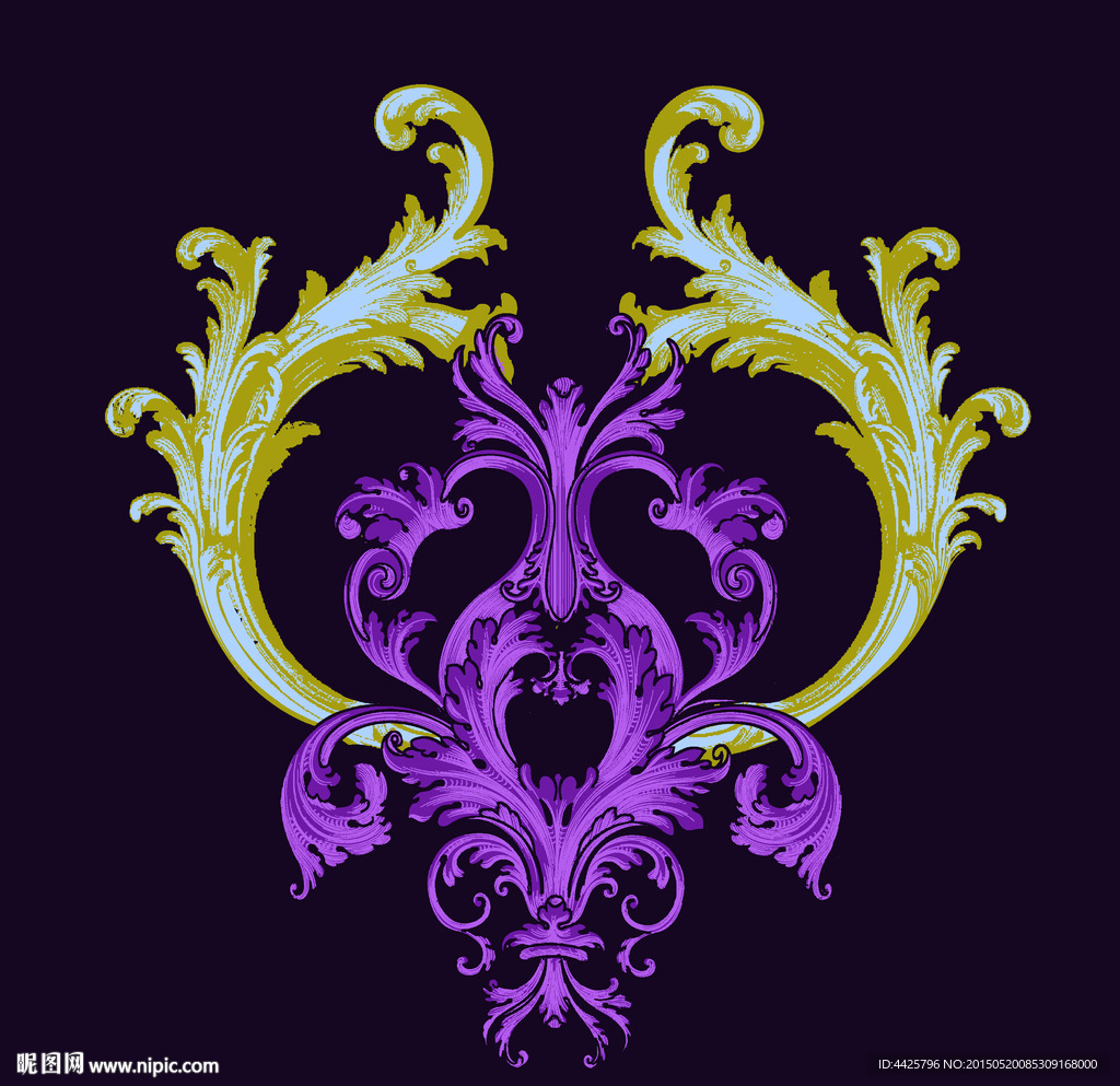 欧式纹样分层花头