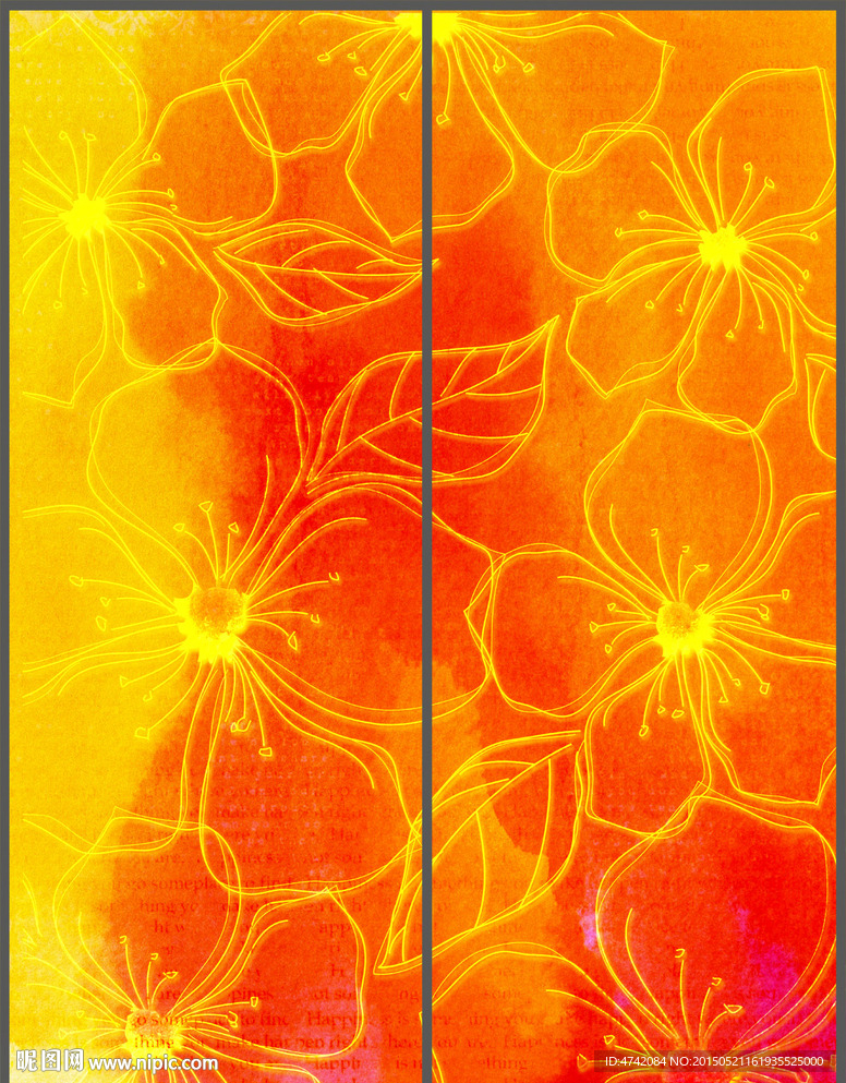现代温馨花纹移门PSD