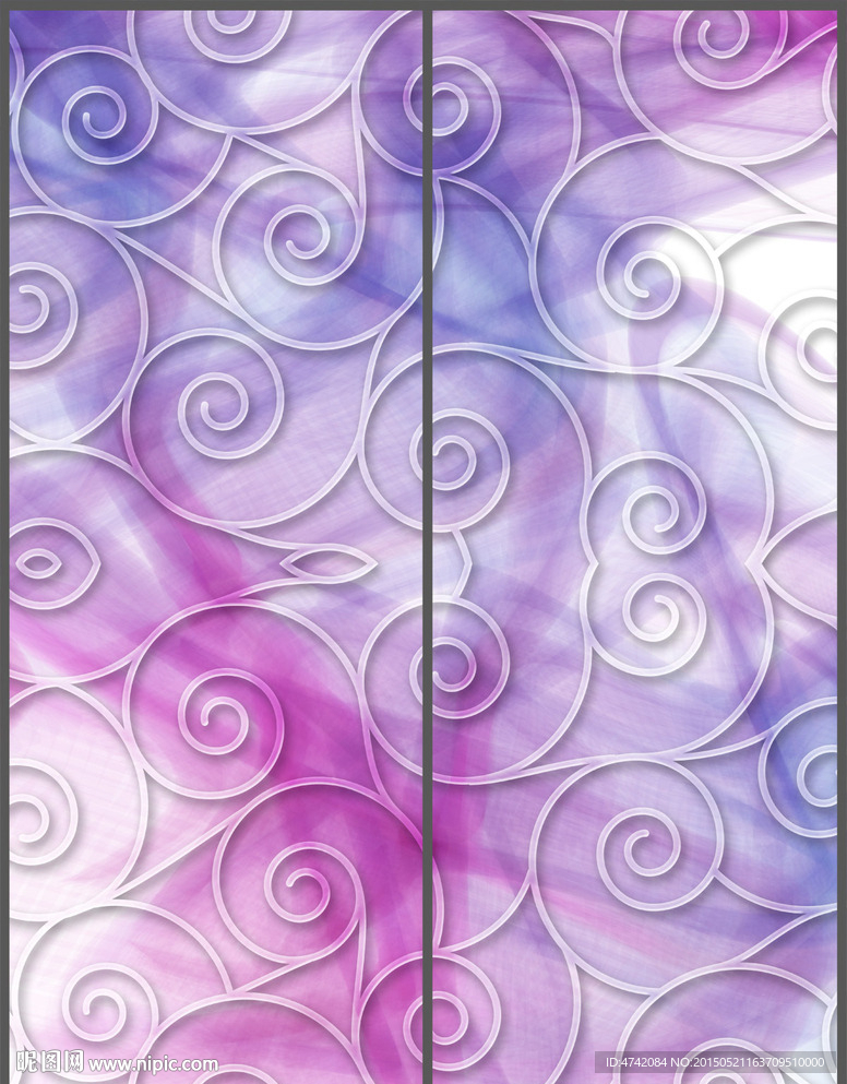 现代简约花纹移门PSD