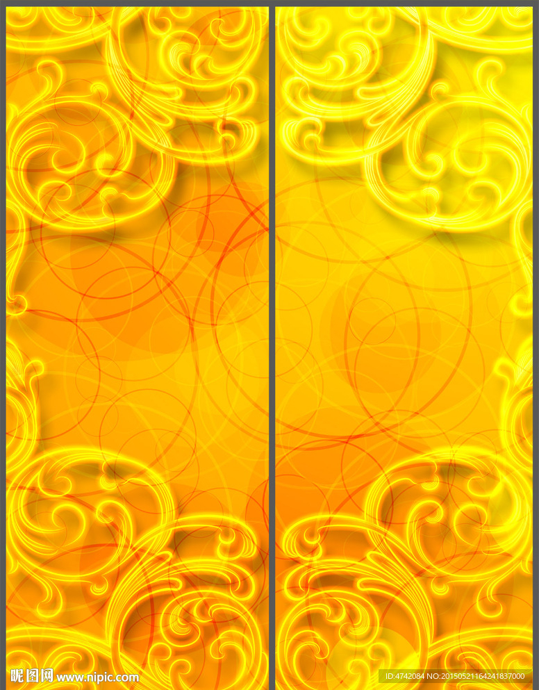 现代奢华花纹移门PSD