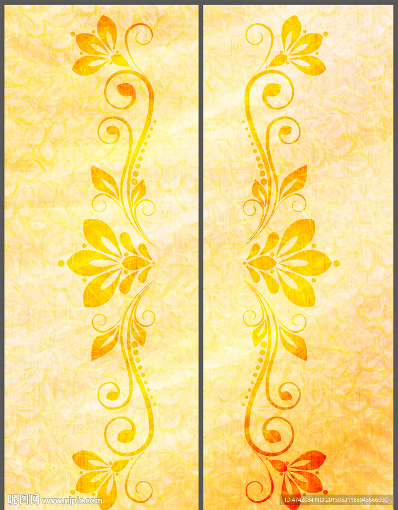 温馨艺术花纹移门PSD