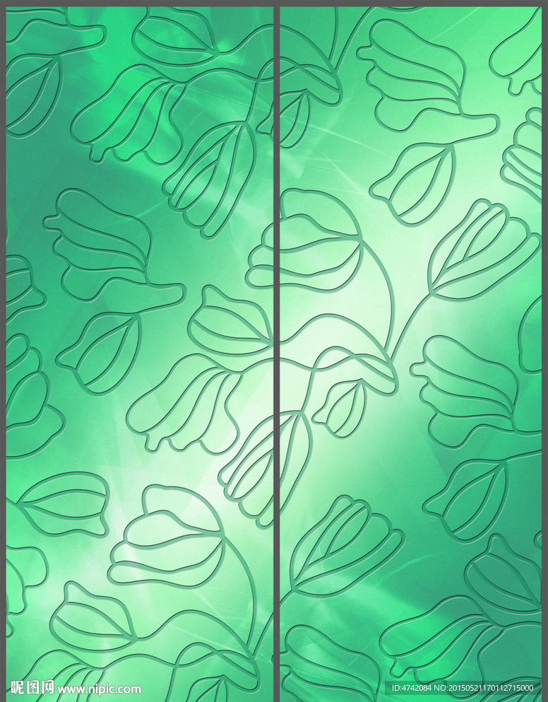 现代简约花纹移门PSD