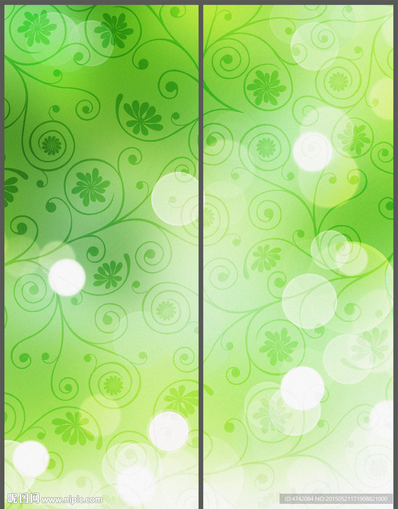 清新亮丽花纹移门PSD