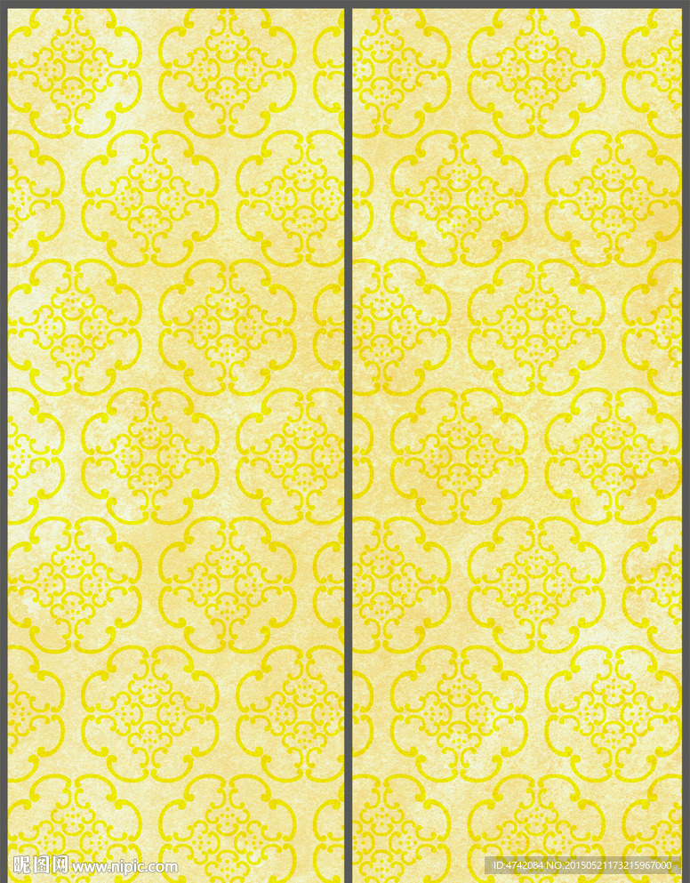 温馨中式花纹移门PSD