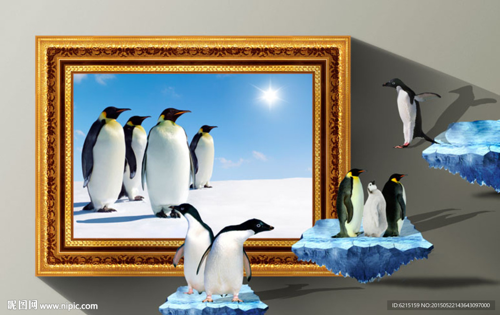 3d企鹅立体画图片