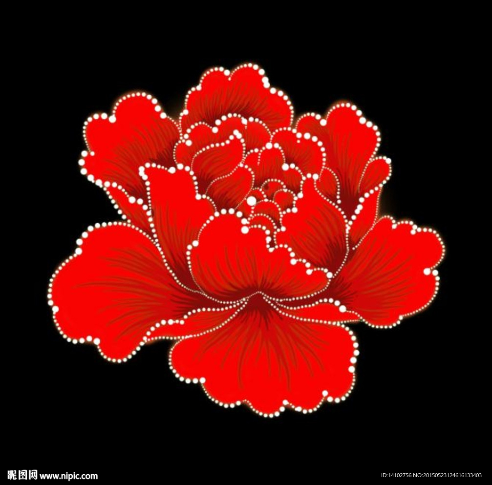 红色牡丹