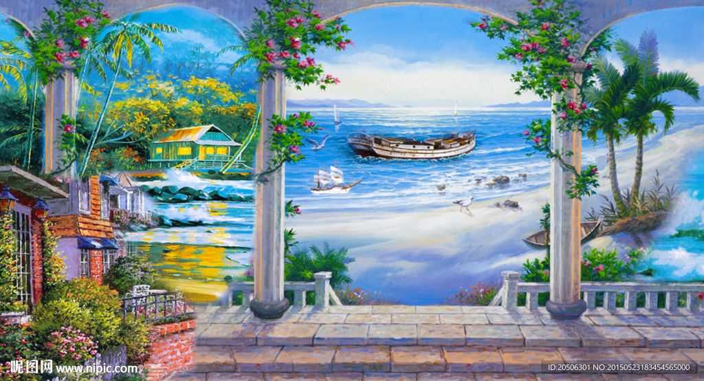 地中海油画