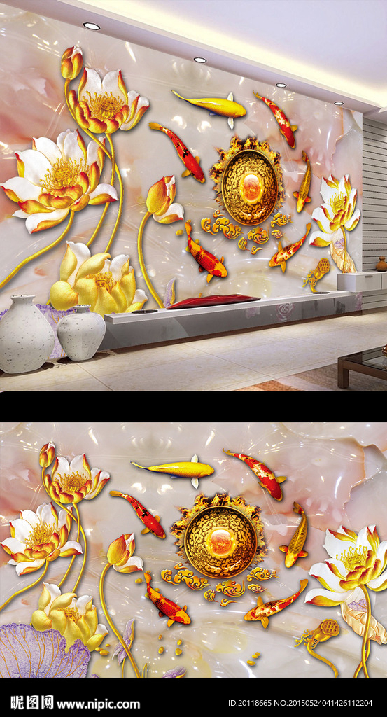 家和富贵玉雕壁画电视背景墙