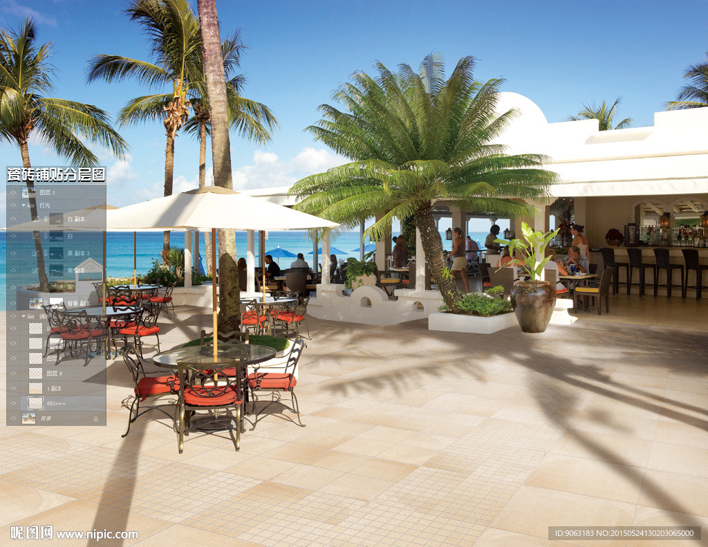 户外瓷砖铺贴分层