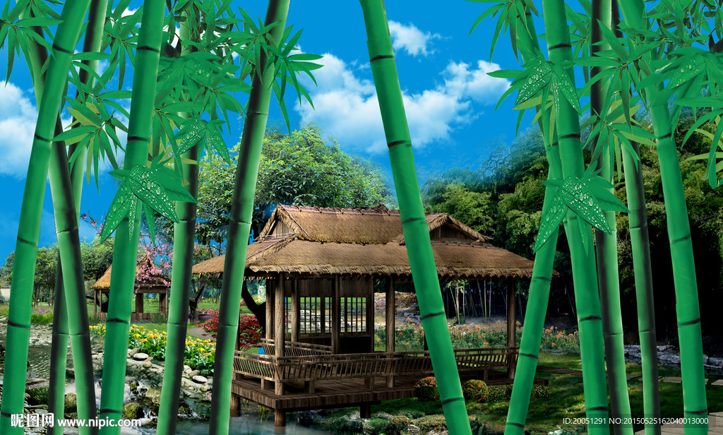 3d背景墙 竹林