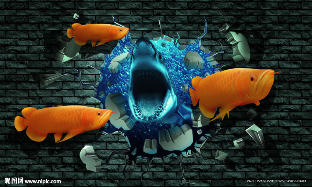 金龙鱼3D立体画背景