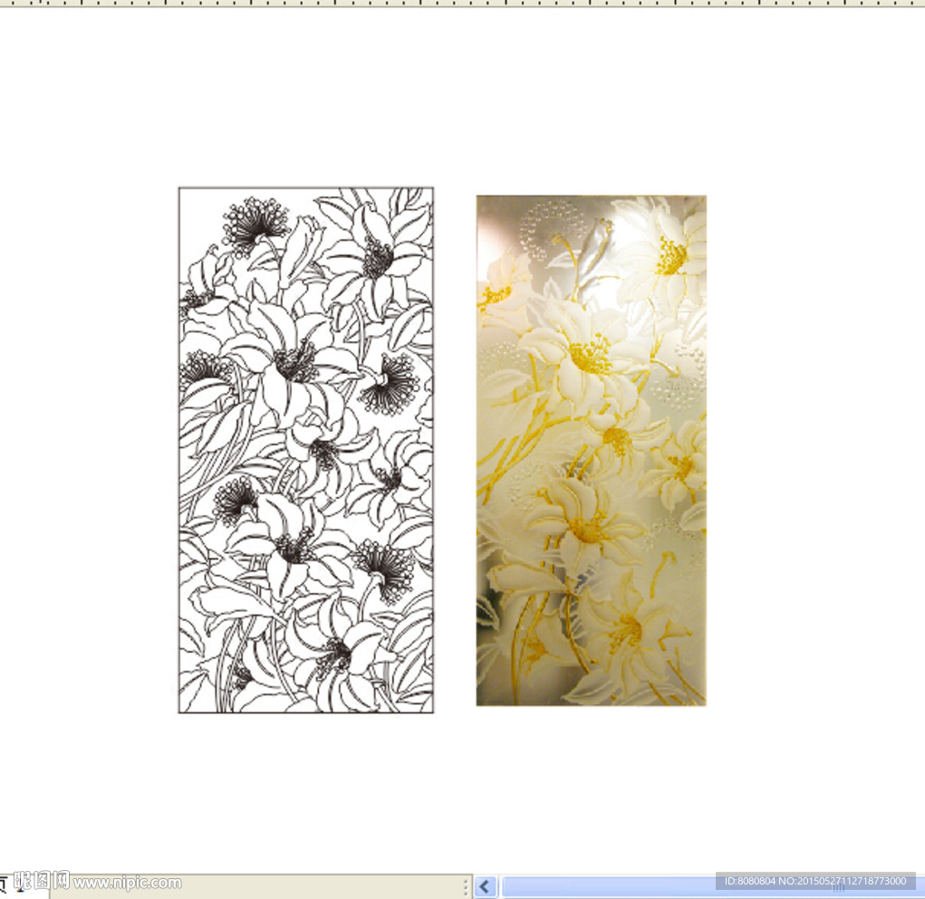 百年好合艺术玻璃原图彩图