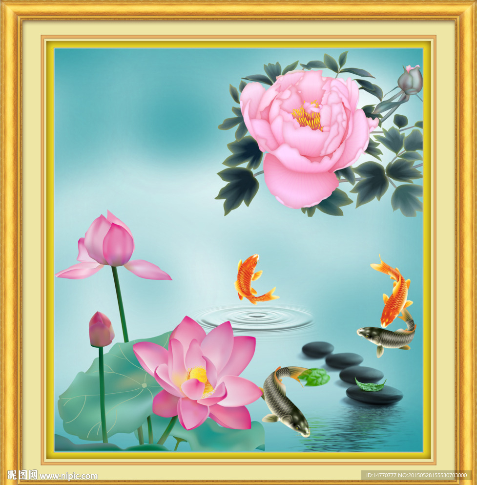 荷花装饰画