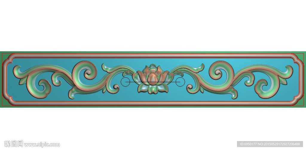 洋花抽屉围板精雕图灰度图浮雕图