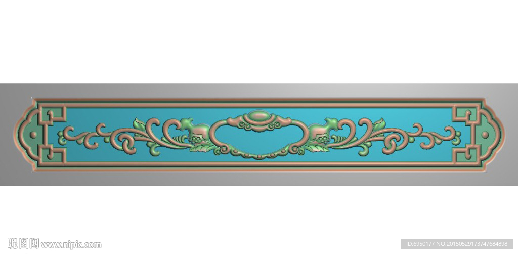 洋花地柜抽斗精雕图灰度图浮雕