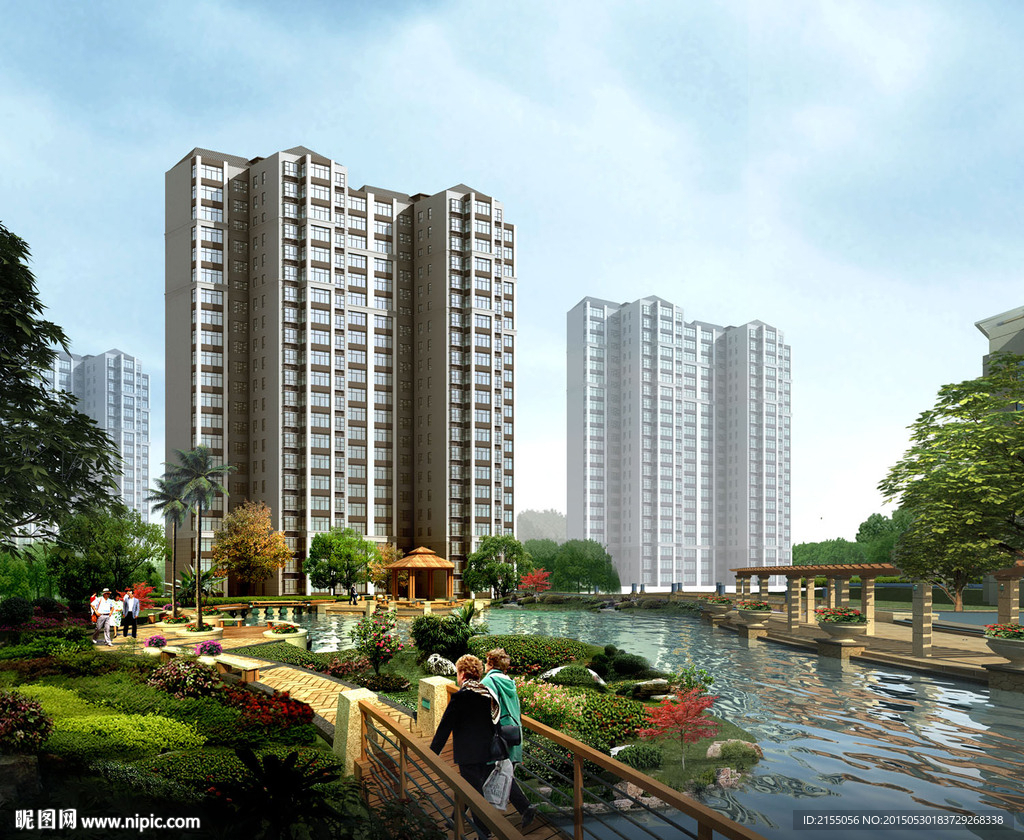 高层住宅后期效果图psd源文件