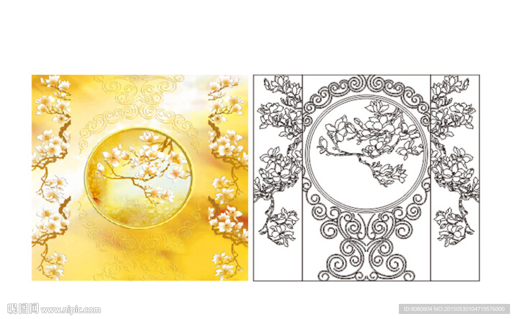 艺术玻璃玉兰花