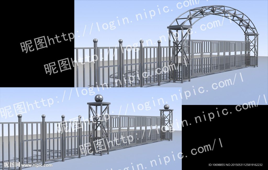 白钢大门造形效果图