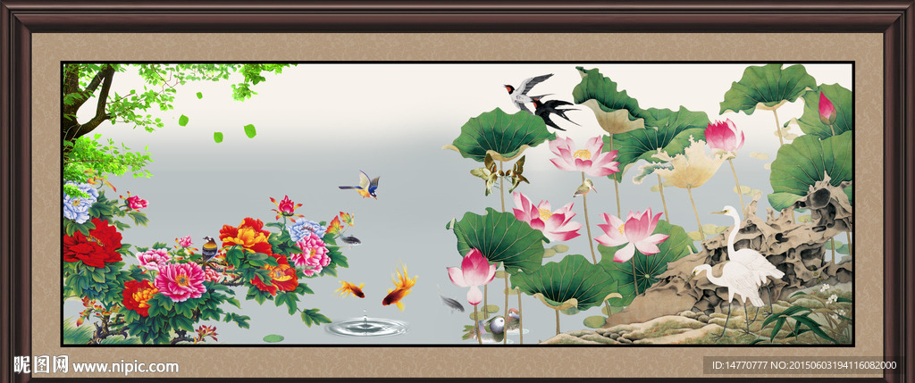 荷花装饰画