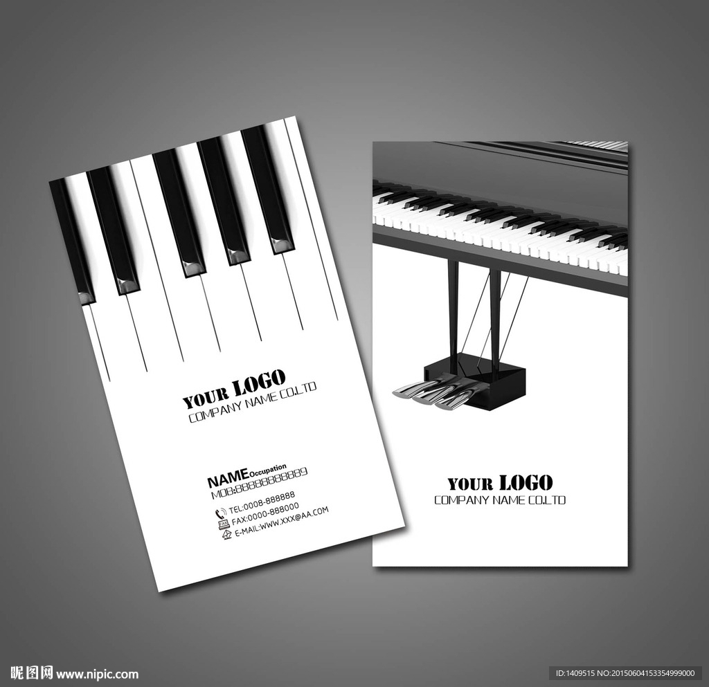 音乐钢琴名片