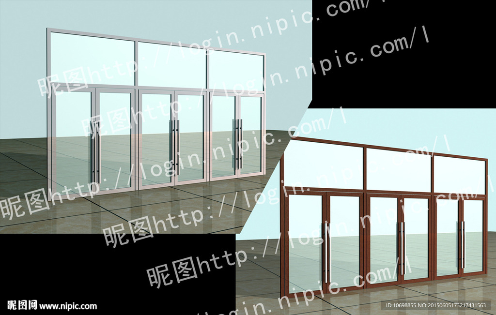 白钢门效果图