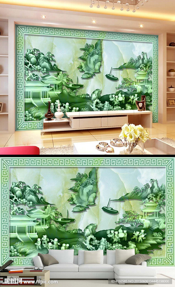 百子图电视背景墙装饰画下载