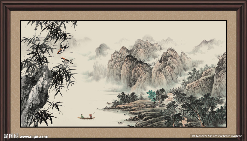 国画风景 水墨竹子