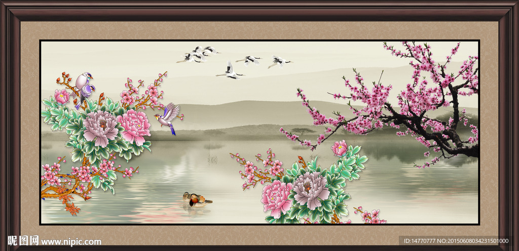 牡丹风景画