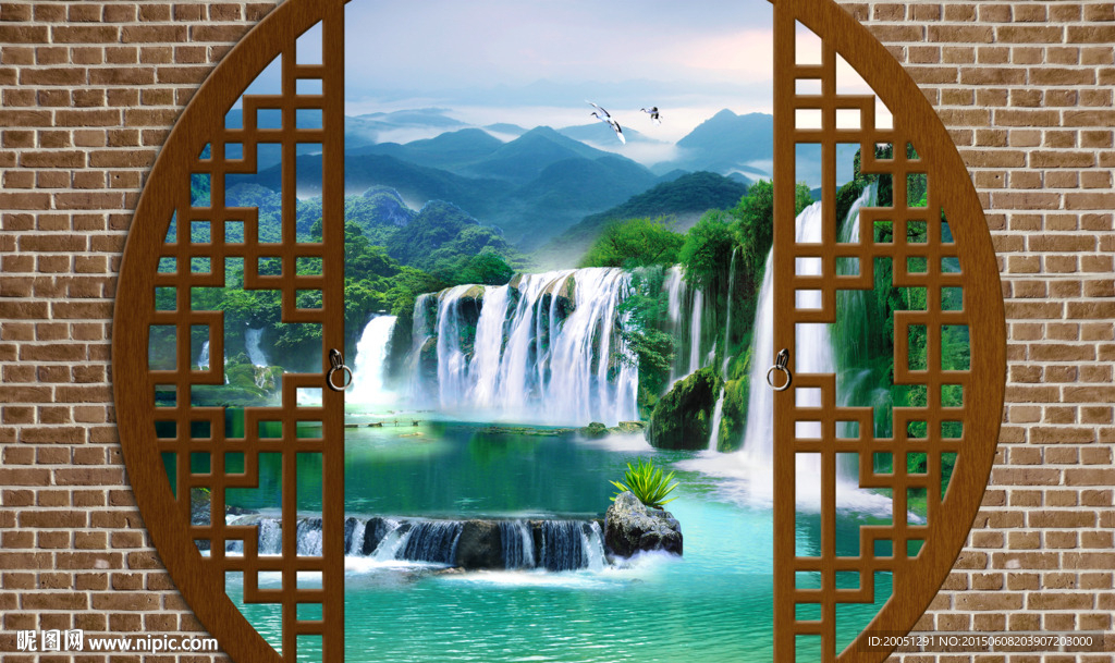山水风景壁画