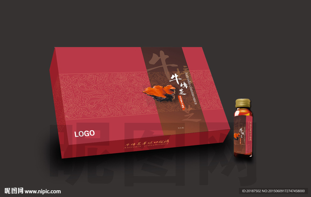 牛樟芝矢量包装盒平面图