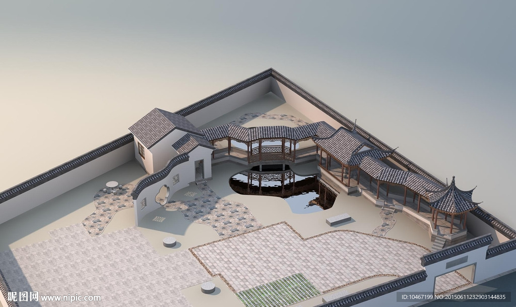 古典庭院3D模型