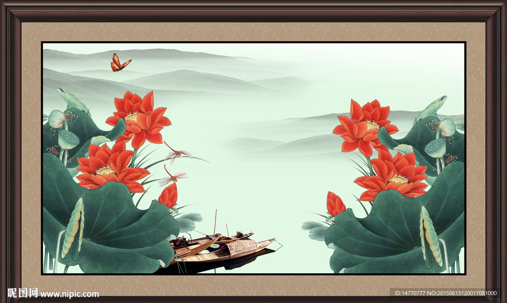 荷花装饰画