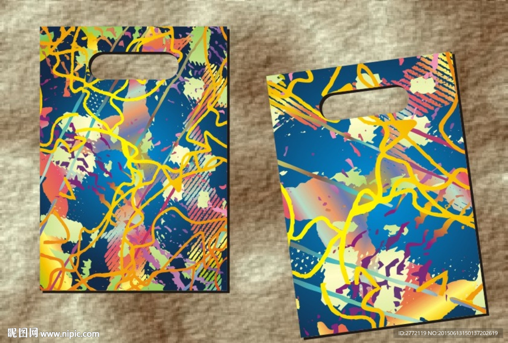 彩色线条纹华丽包装袋