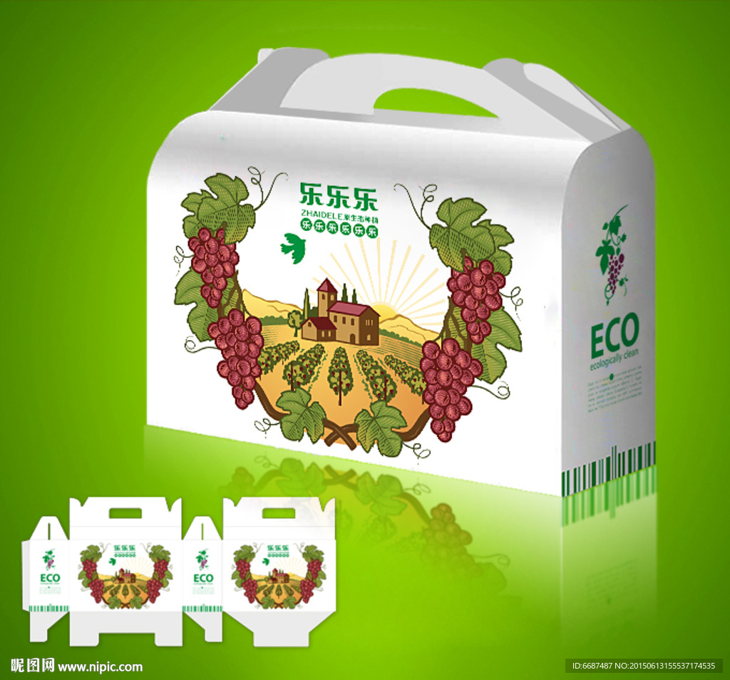 水果礼品包装 葡萄包装 手提箱