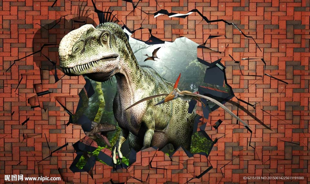 侏罗纪公园3D恐龙立体画