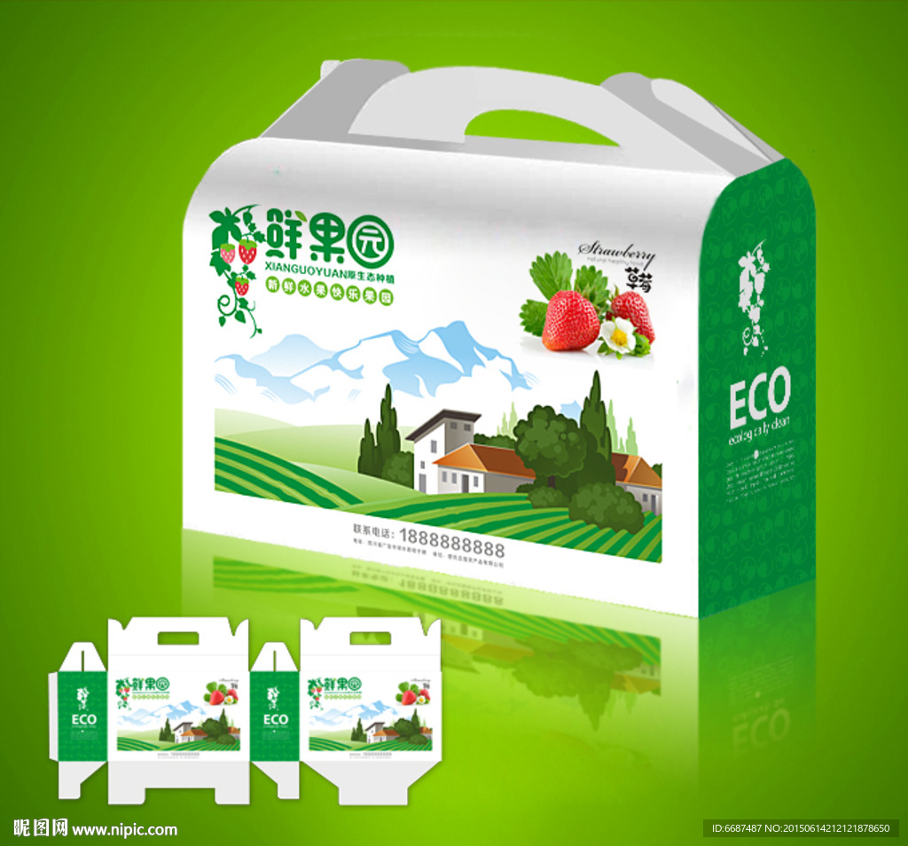 水果礼品包装 草莓包装 手提箱