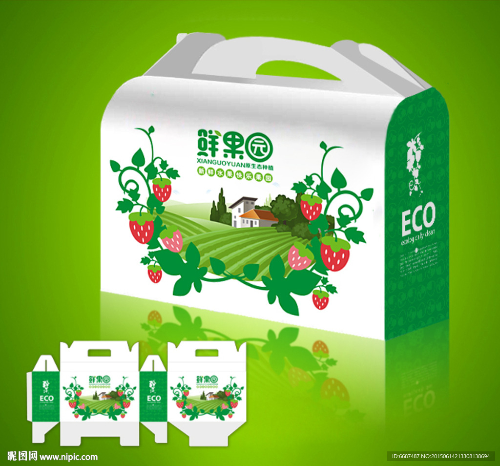 水果礼品包装 草莓包装 手提箱