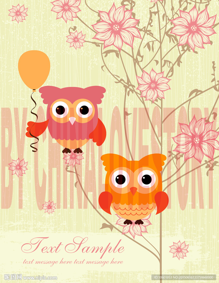 卡通猫头鹰装饰画