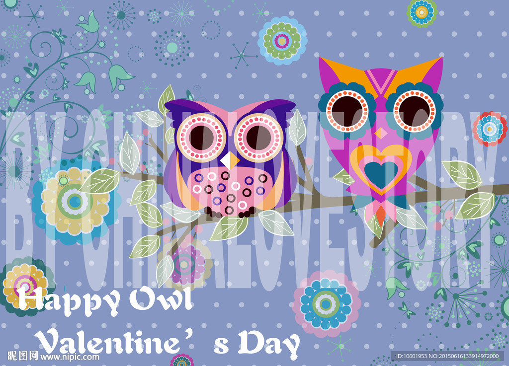 卡通猫头鹰装饰画