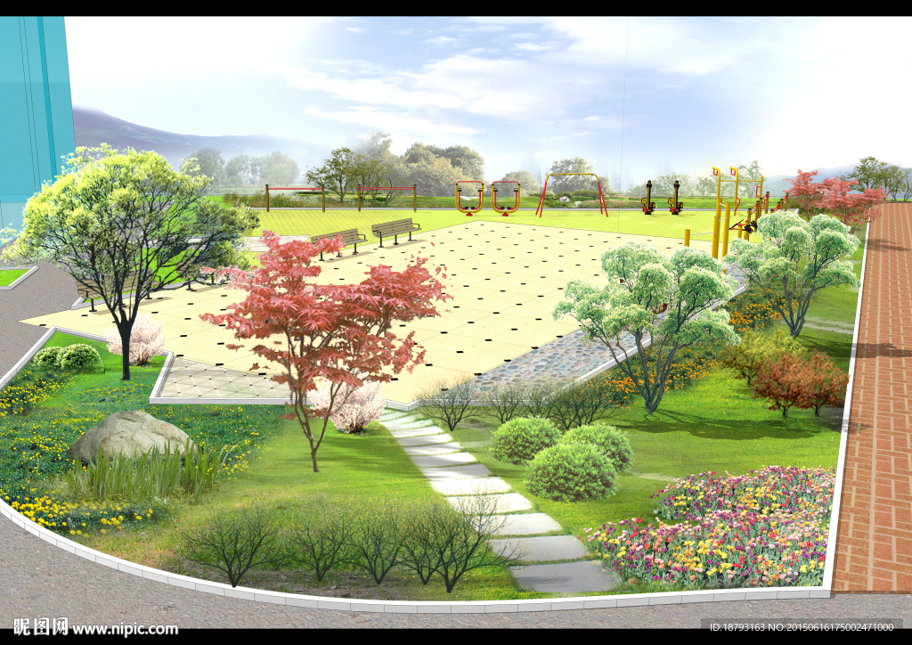 健身广场效果图