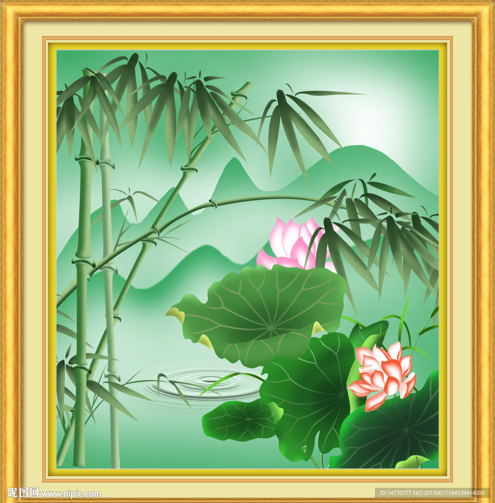 荷花装饰画