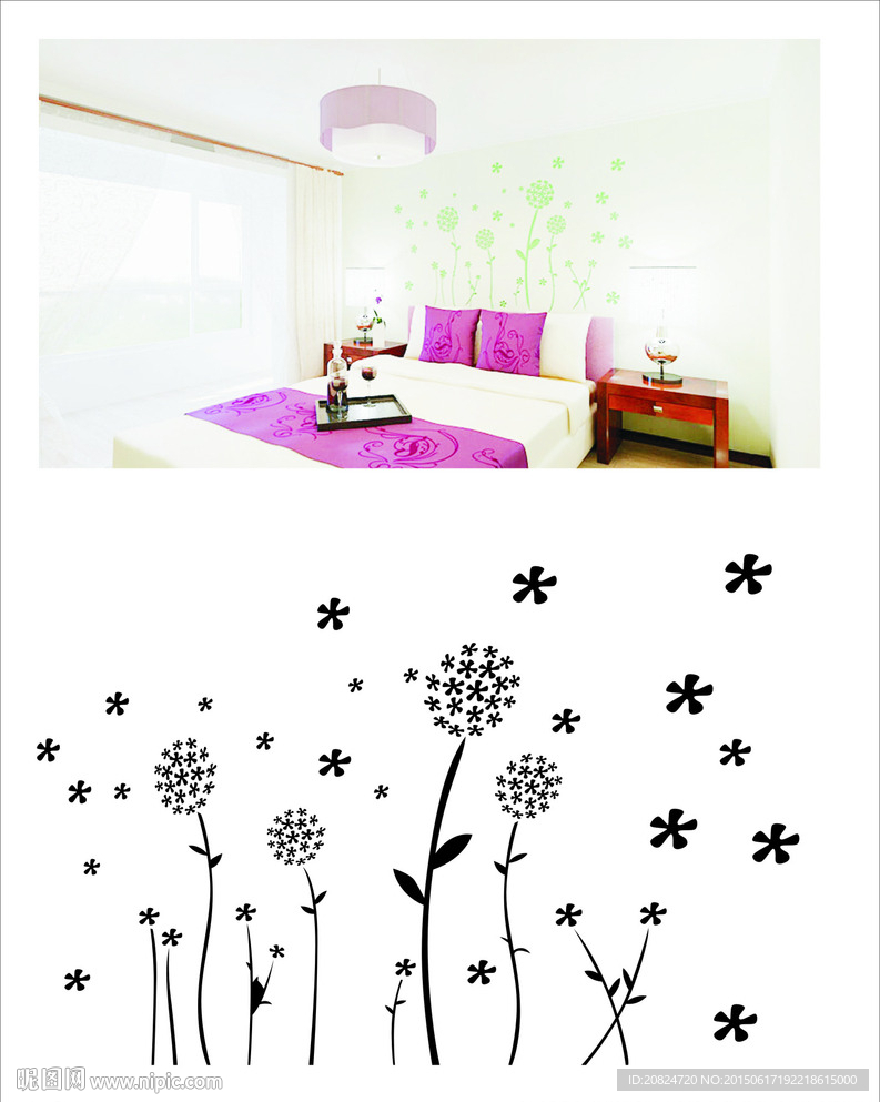 蒲公英硅藻泥贴图