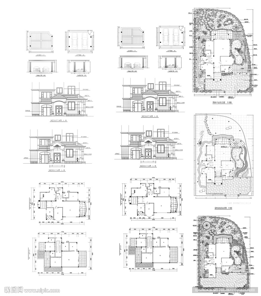 别墅洋房建筑CAD图纸