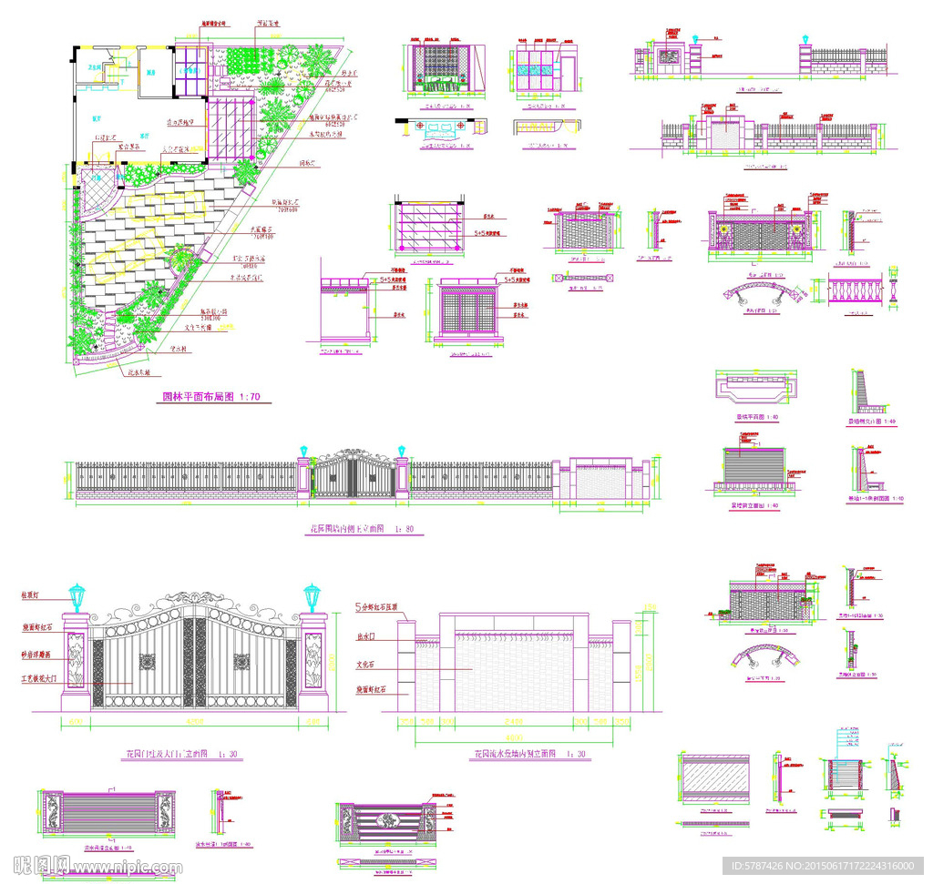 大门建筑施工CAD图纸