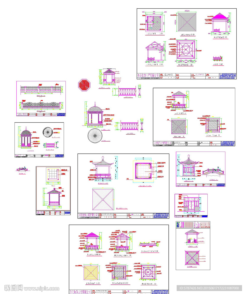 亭子建筑CAD图纸