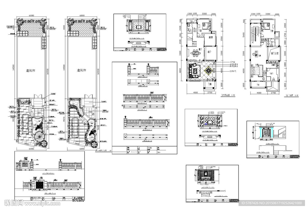 别墅建筑CAD模板设计
