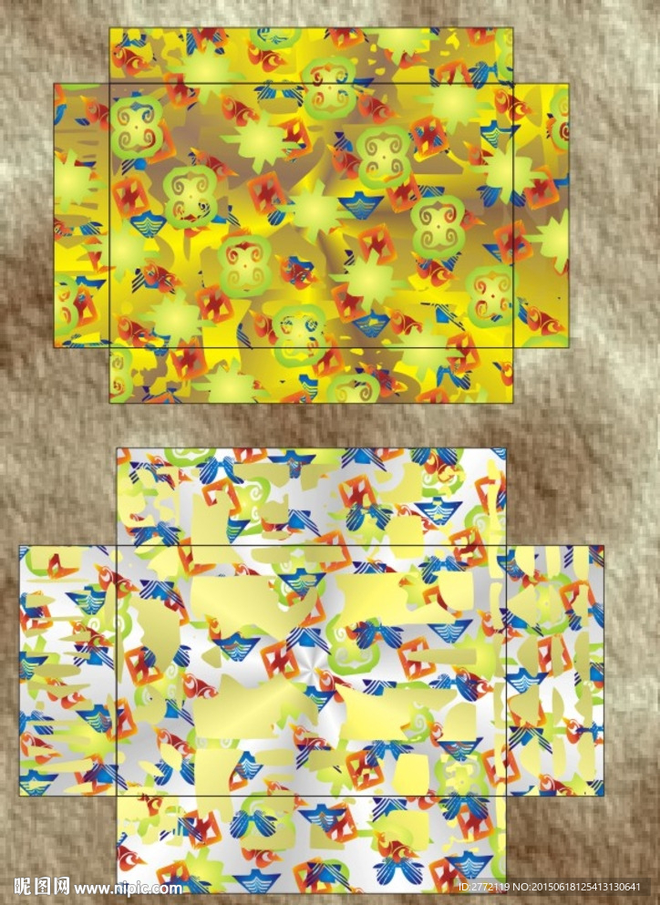 炫金格子纹  花盒设计